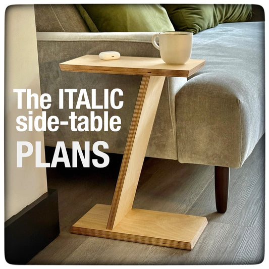 The "Italic" side-table project plans (no video)