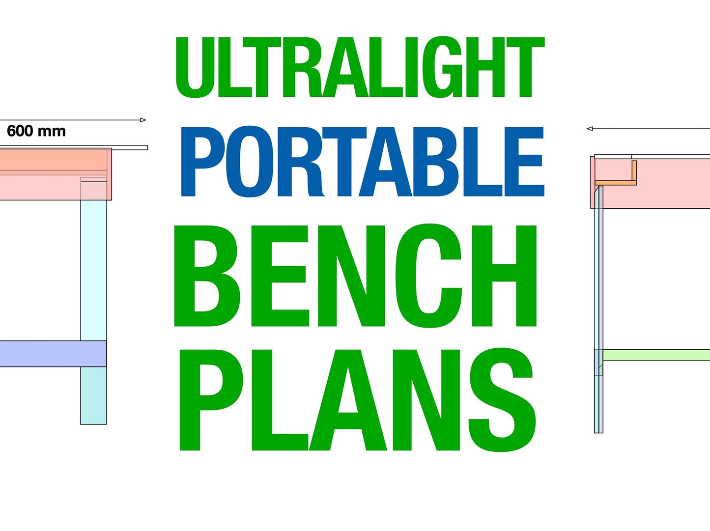 Ultralight Portable Bench plans - for benches made from 12mm thick material