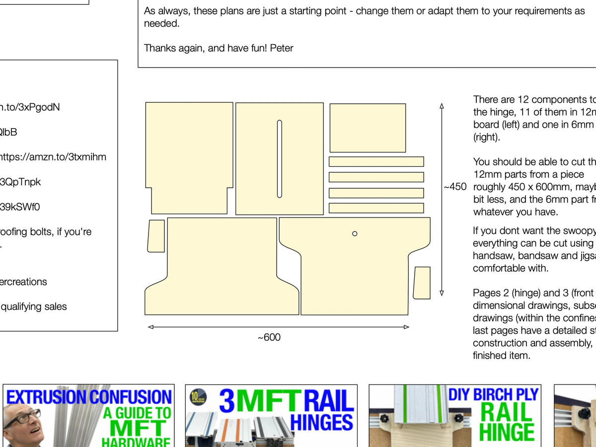 DIY Plywood Rail Hinge Plans Plus - includes step-by-step build video ...